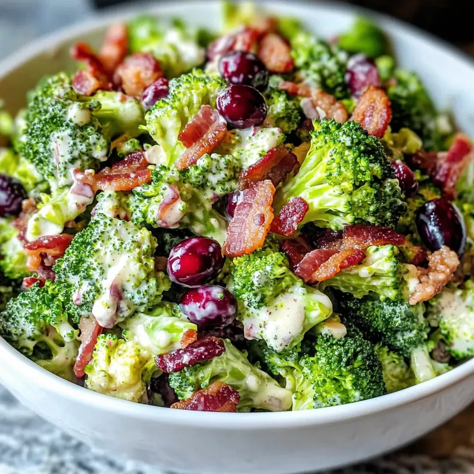 Brokkoli-Salat mit Putenspeck und Cranberries