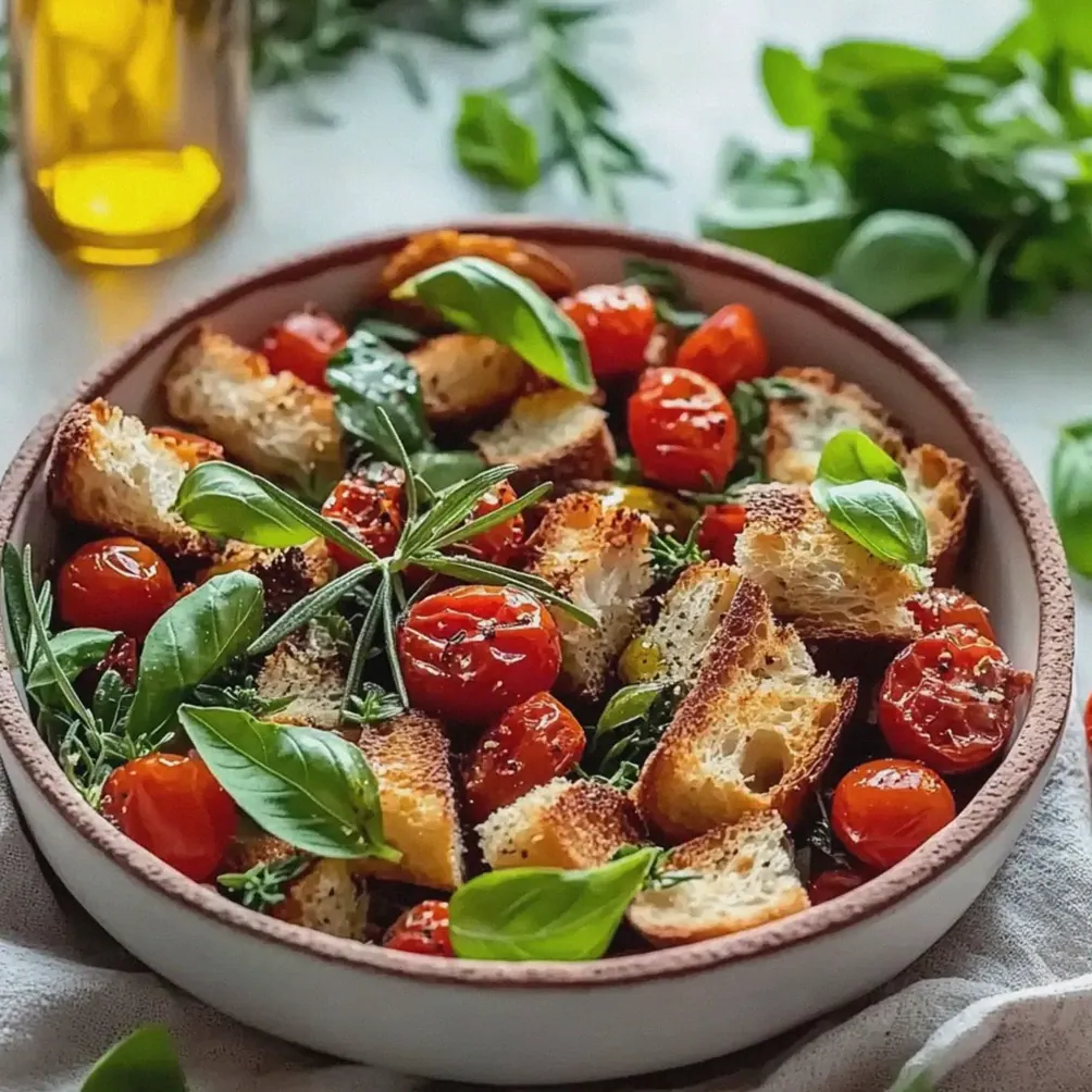 Brotsalat mit Tomaten