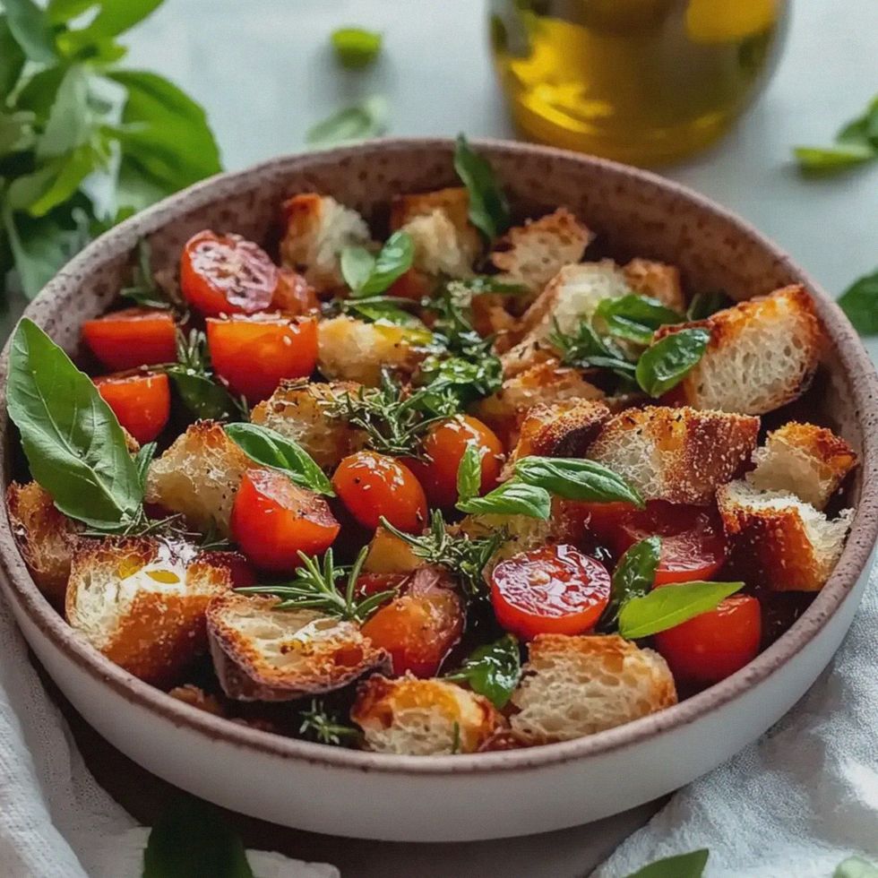 Brotsalat mit Tomaten – Schritt 1