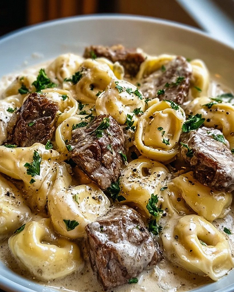 Cracked Garlic Steak Tortellini in Creamhouse Sauce