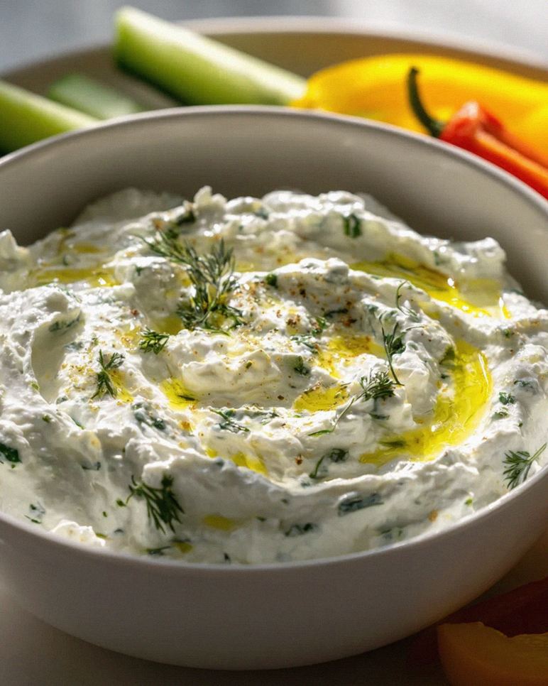Cremiger Feta Dip mit Knoblauch & Joghurt – Dein Genuss!
