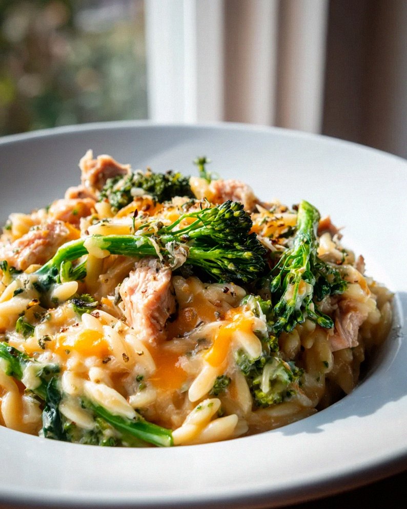 Cremiges Hähnchen Brokkoli Orzo Rezept – Schnell & Lecker