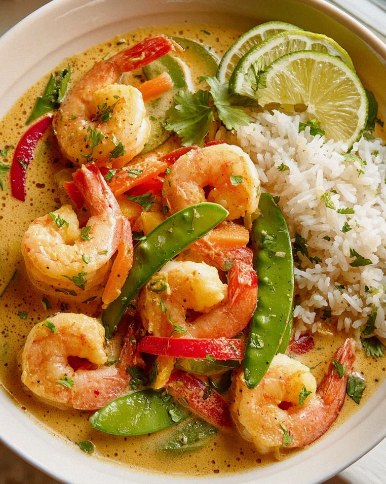 Cremiges Thai Kokos Curry mit Garnelen & frischer Limette – Schritt 2