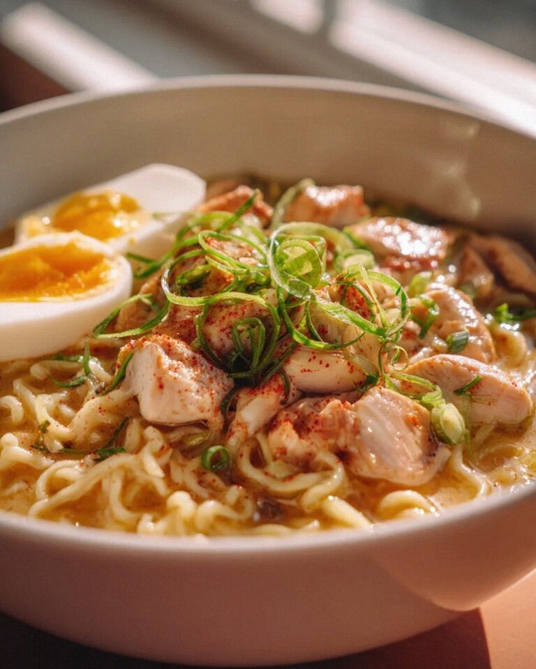 Das beste feurige Chicken Ramen mit cremiger Knoblauchsoße