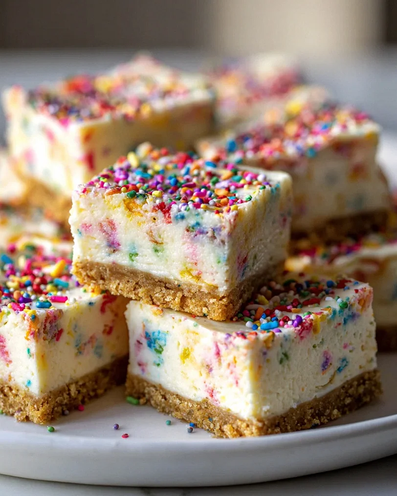Easy Funfetti Birthday Cheesecake Bars Recipe for Celebrations