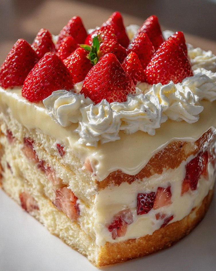 Erdbeer-Custard-Delight-Kuchen – Schritt 2