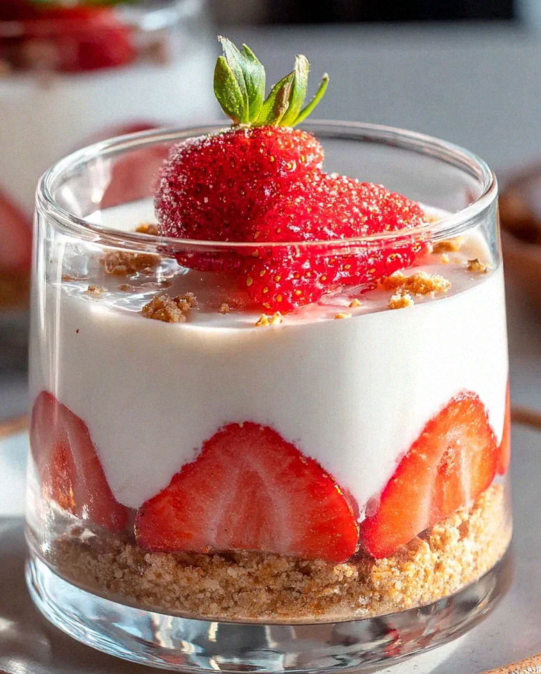 Erdbeer-Dessert im Glas mit Joghurt – Schritt 2