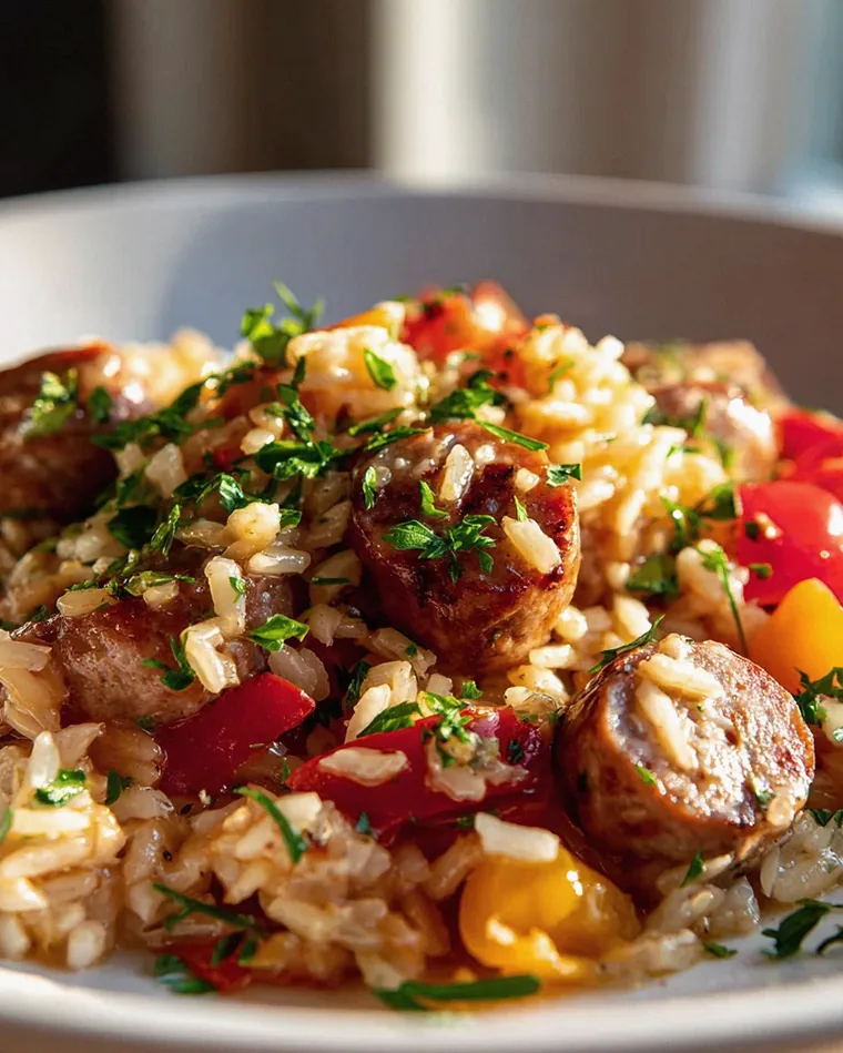 Flavorful One Pan Italian Beef Sausage & Rice Dinner! – Schritt 2