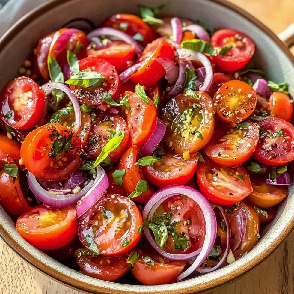 Frischer Sommer-Cherrytomaten-Salat genießen – Schritt 1