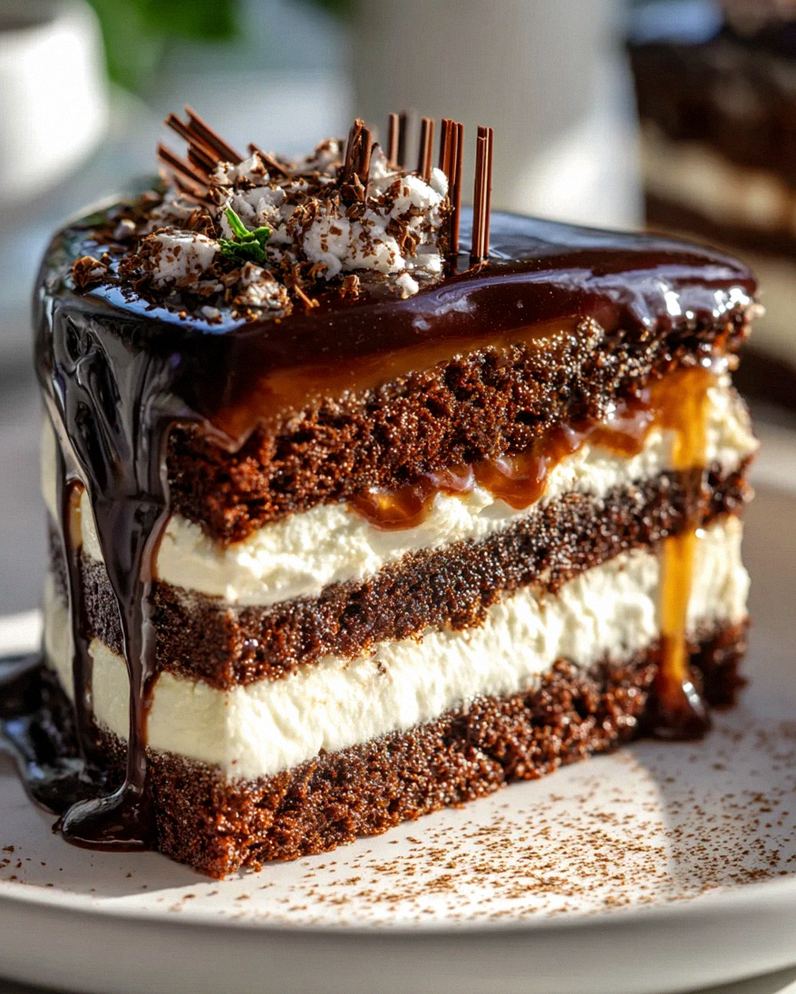 Frischkäse Brownie Layer Cake mit köstlicher Schokoladenglasur – Schritt 2