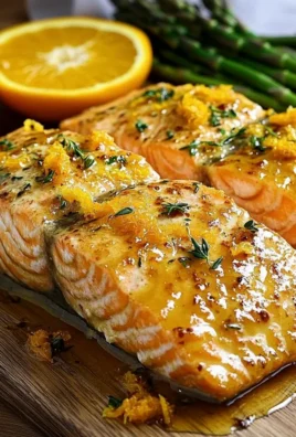 Gebackener Orangen-Lachs mit Honig-Senf-Glasur