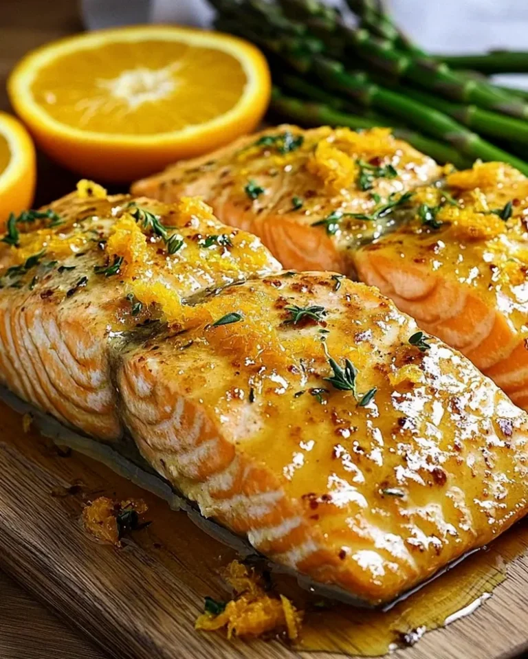 Gebackener Orangen-Lachs mit Honig-Senf-Glasur