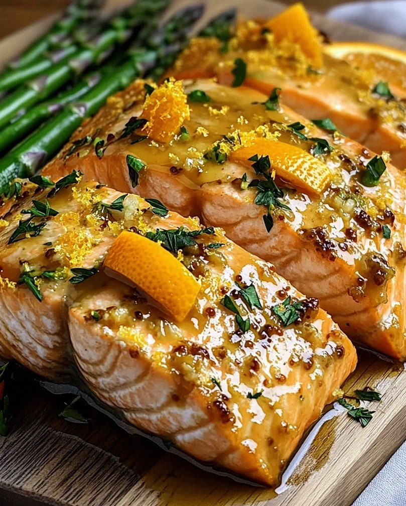 Gebackener Orangen-Lachs mit Honig-Senf-Glasur – Schritt 2