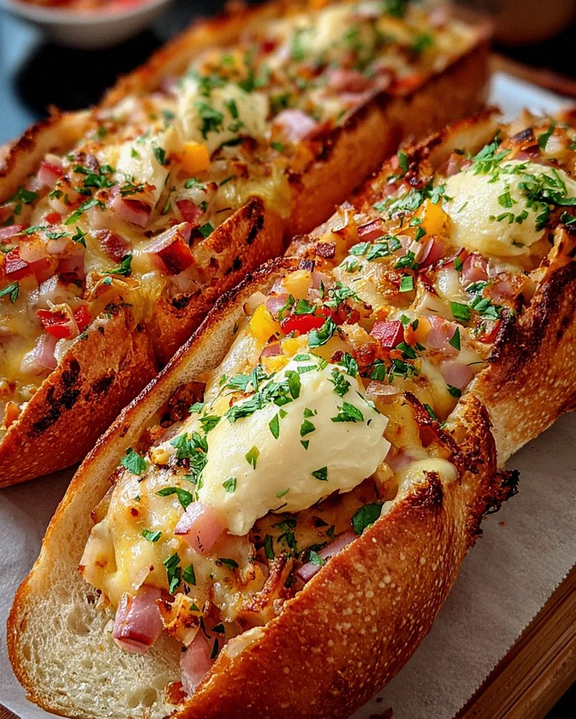 Gefüllte Ofen-Baguettes