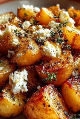 Geröstete Kartoffeln mit Feta und Knoblauch