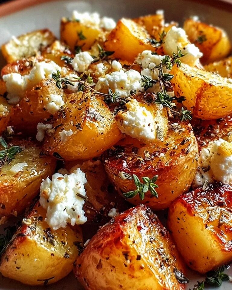 Geröstete Kartoffeln mit Feta und Knoblauch