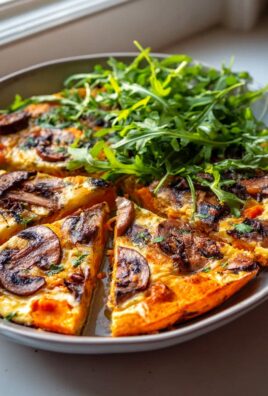 Gesunde Süßkartoffel Pilz Frittata Bowl mit Rucola-Kick