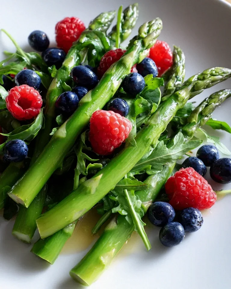 Grüner Spargel Salat Mit Erdnon-alcoholic beeren & Rucola