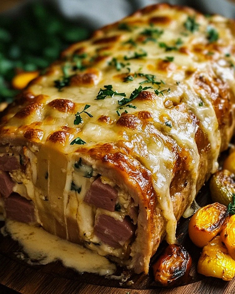 Hähnchen-Cordon-Bleu-Hackbraten