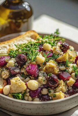 Kichererbsen Rote Bete Feta Salat mit Zitronen-Vinaigrette