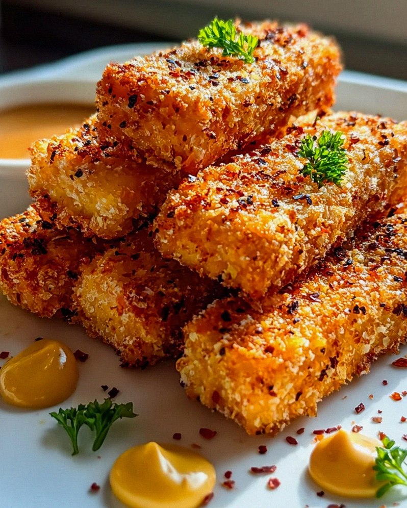 Knusprige Baked Honey Mustard Tofu Tenders