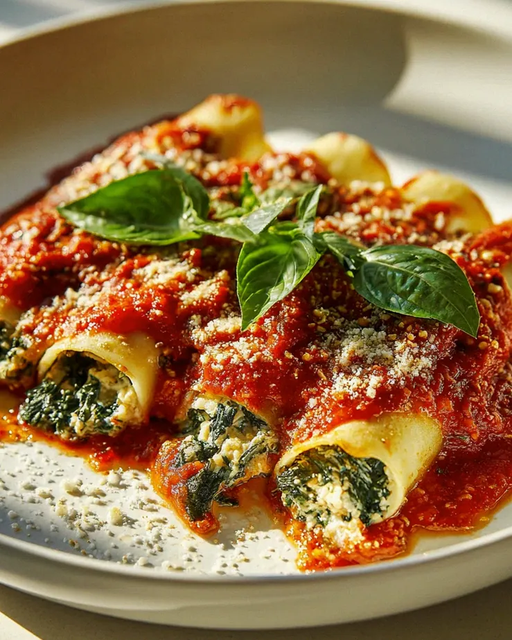 Leckere Vegetarische Cannelloni mit frischem Gemüse füllen