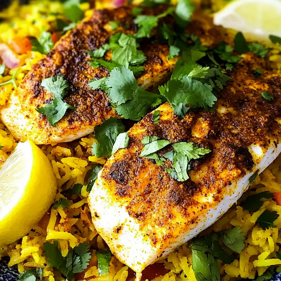 Masala Gebackener Fisch mit aromatischem Reis
