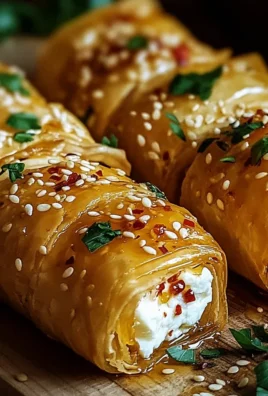 Ofen-gebackene Feta-Rollen mit Chili-Honig