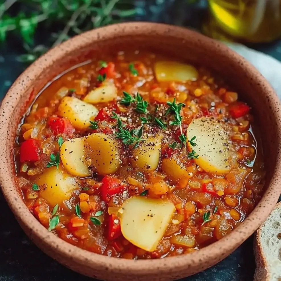 Paprika Kartoffel Topf mit Linsen einfach zubereiten