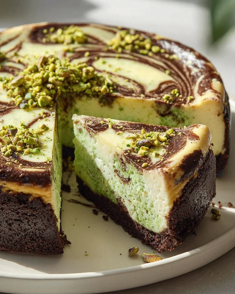 Pistazien Swirl Cheesecake mit Schoko-Keks-Boden Rezept – Schritt 2