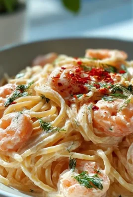 Spaghetti with Shrimp in Creamy Cream Cheese Sauce