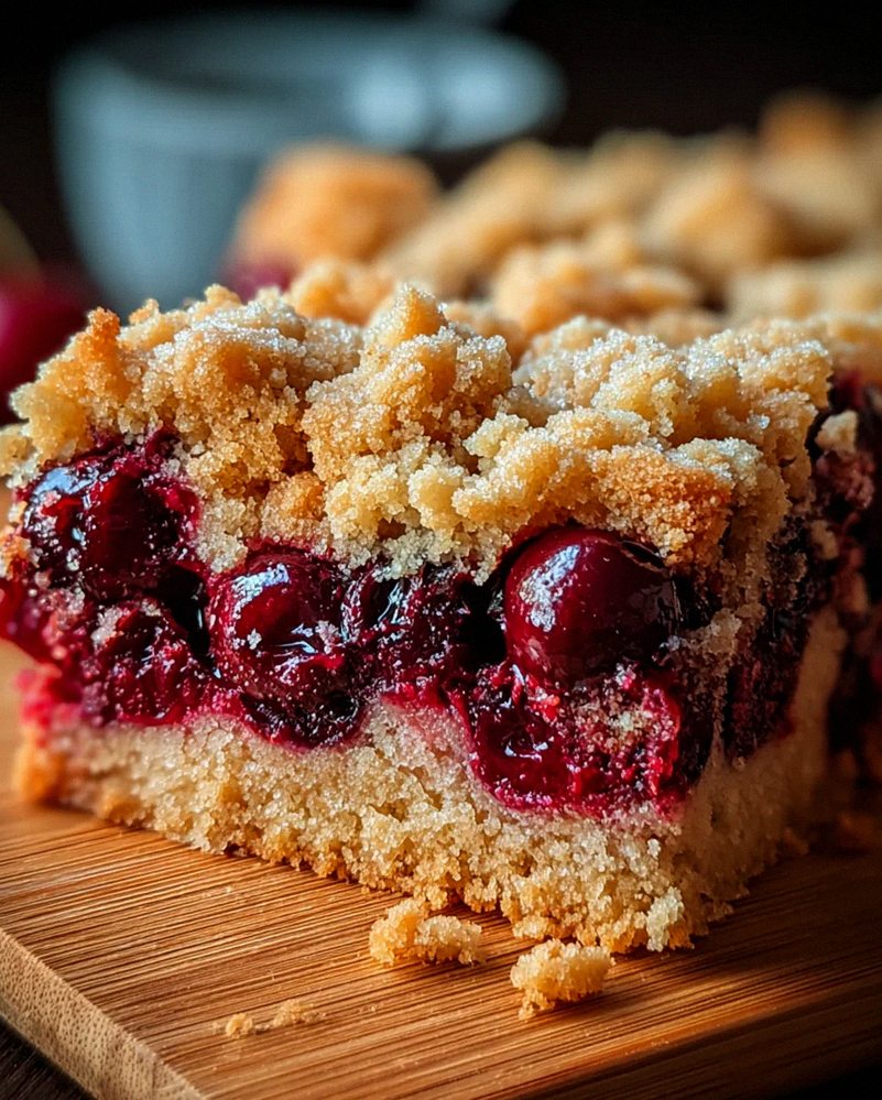 Streuselkuchen mit Kirschen vom Blech