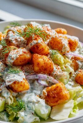 Super knuspriger Gnocchi Salat mit cremigem Joghurt-Dressing