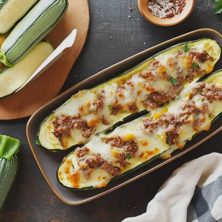 Überbackene Zucchini mit Hackfleisch