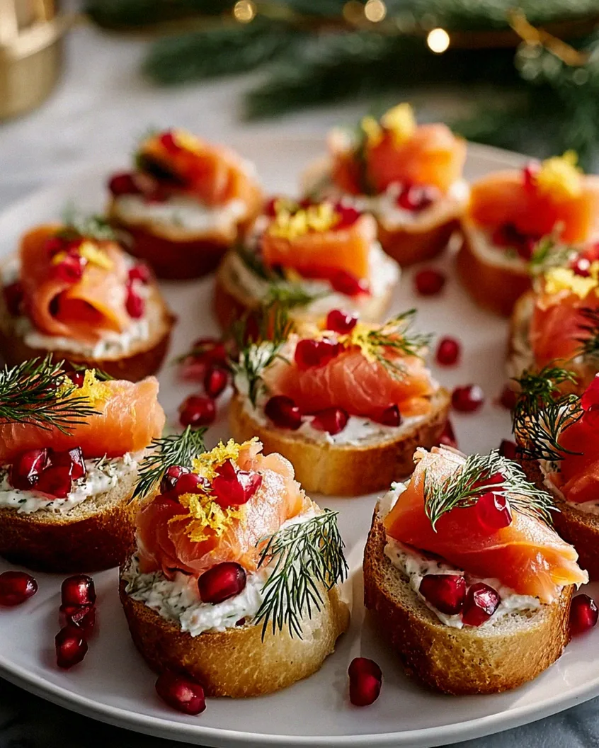 Weihnachts-Bruchetta-Kranz mit Räucherlachs Rezept