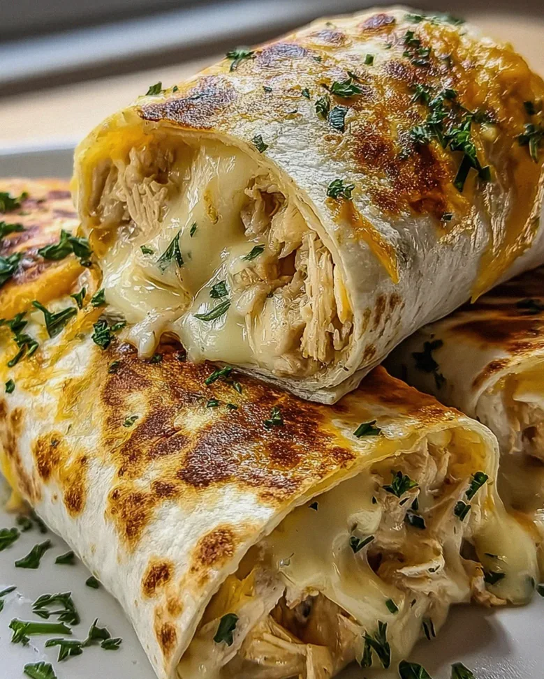 Zartschmelzende Käse-Knoblauch Hähnchen Wraps – Schritt 2