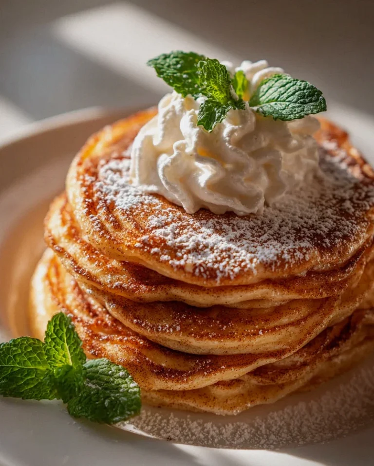 Zimt-Schnecken Churro-Pfannkuchen mit Sahne – ein Genuss!